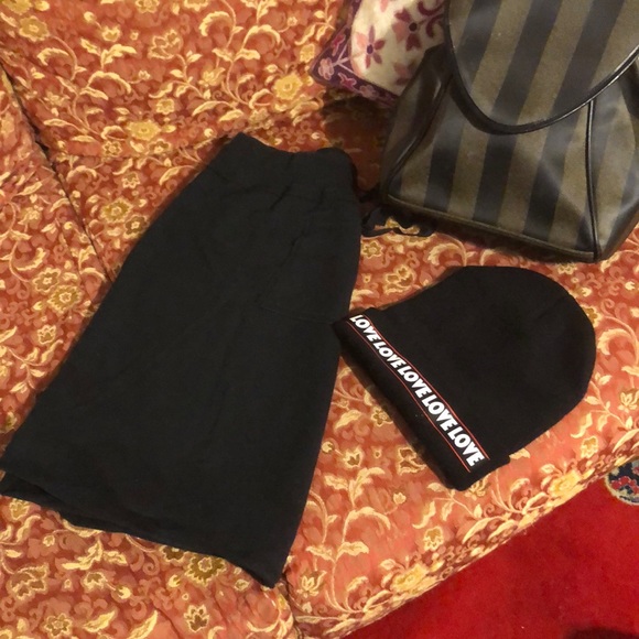 The Perfect Black Sweat-pant Skirt, 94% Cotton - Picture 1 of 8